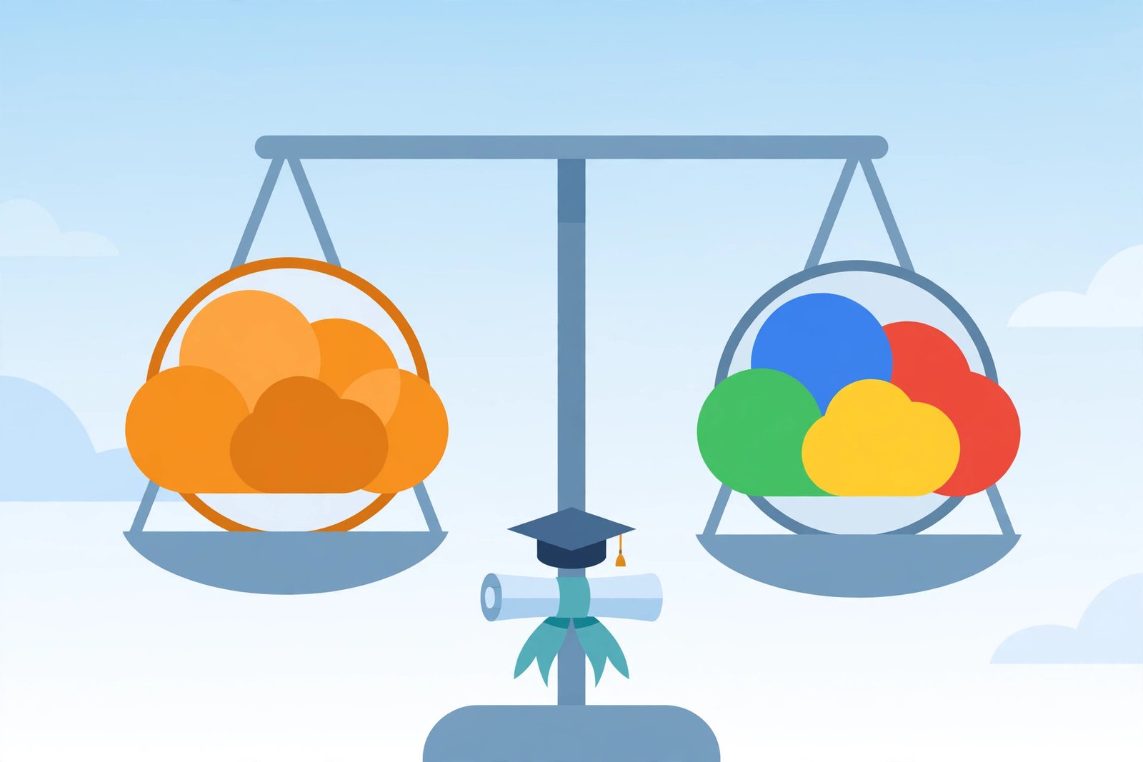 GCP Professional Architect vs AWS Solutions Architect comparison illustration